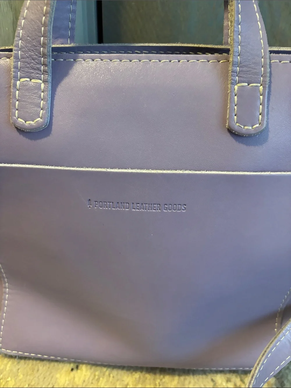 Portland Leather Mini Crossbody Tote Zip Lavender Purple Genuine Handbag Purse